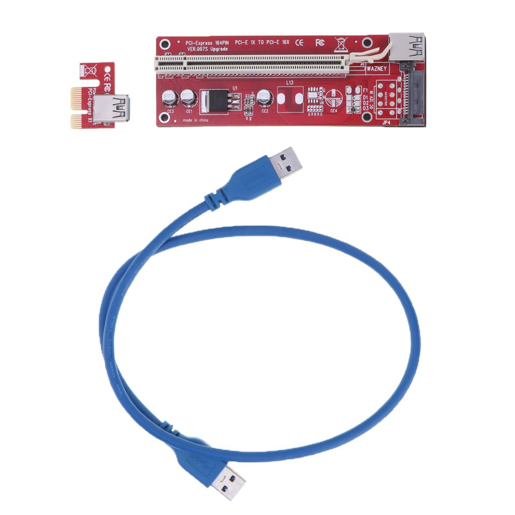 USB 3.0 Express 1x to 16x PCI-E GPU Extender Riser Card Adapter Cable 15 Pin
