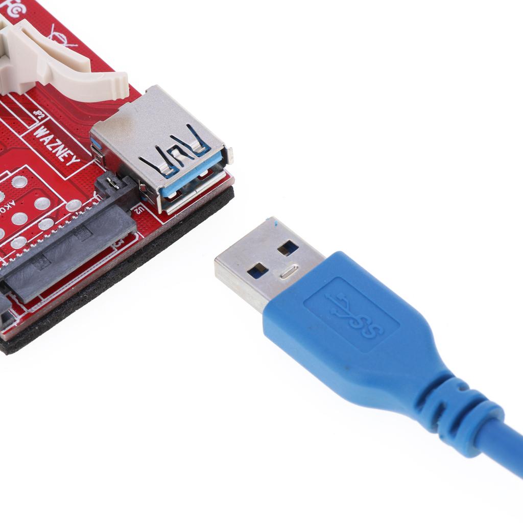 USB 3.0 Express 1x to 16x PCI-E GPU Extender Riser Card Adapter Cable 15 Pin