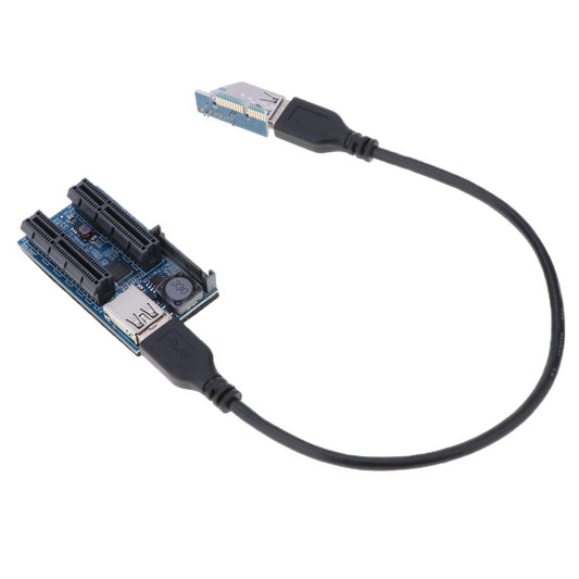 PCI-E X1 to X4 Powered Riser Graphics Extension Adapter Card USB 3.0 Cable