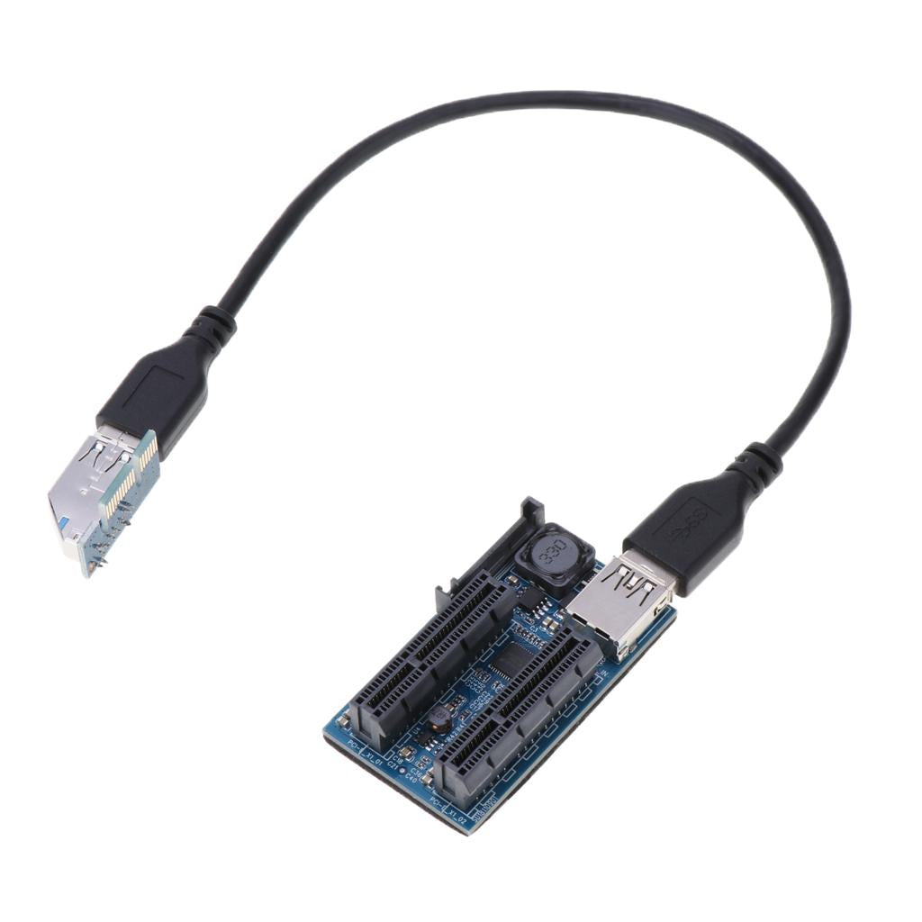 PCI-E X1 to X4 Powered Riser Graphics Extension Adapter Card USB 3.0 Cable