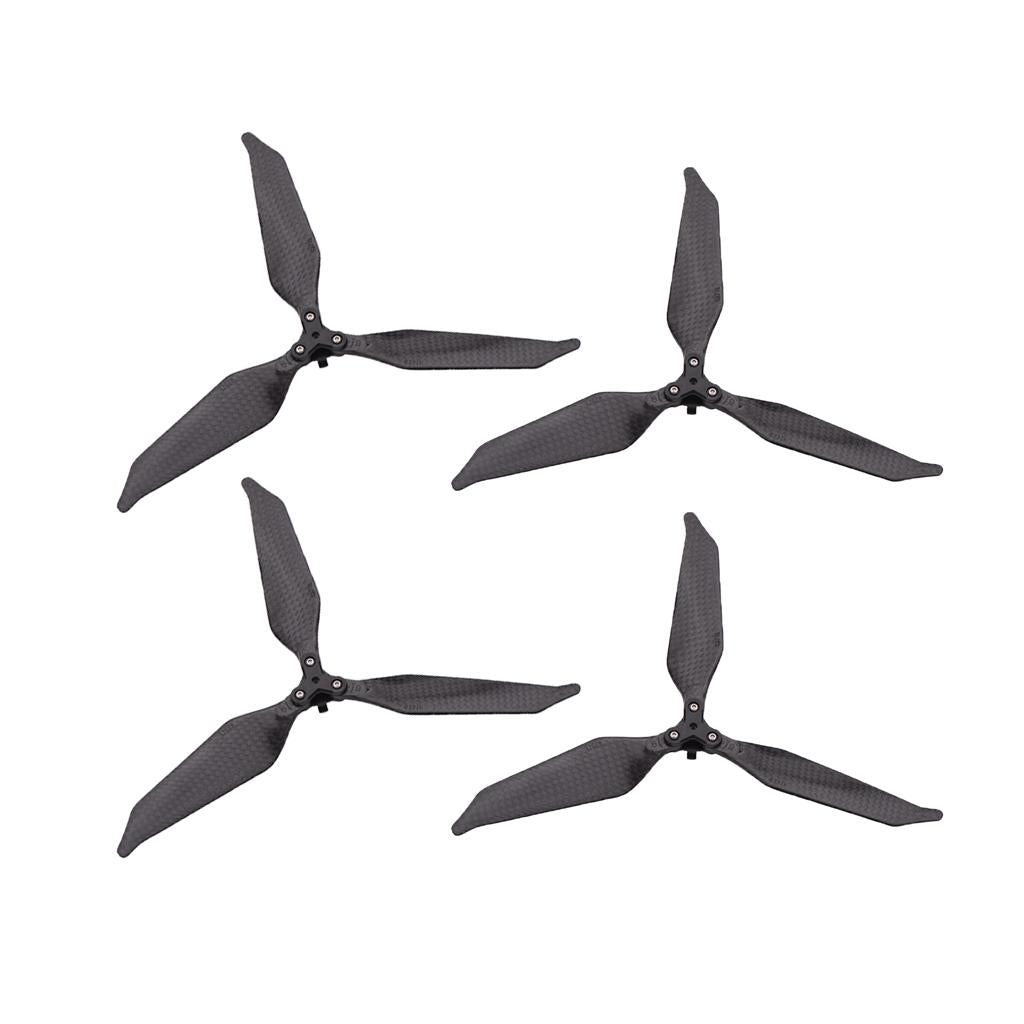2 Pairs Low-Noise Full Carbon Fiber Propellers 3-Blade for DJI Mavic Pro