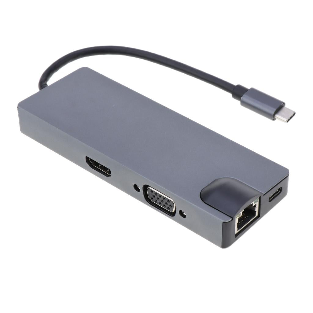 Slim Type-C HUB to HDMI 4K VGA Adapter For SD/Micro SD Card Reader