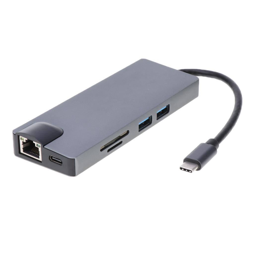 Slim Type-C HUB to HDMI 4K VGA Adapter For SD/Micro SD Card Reader
