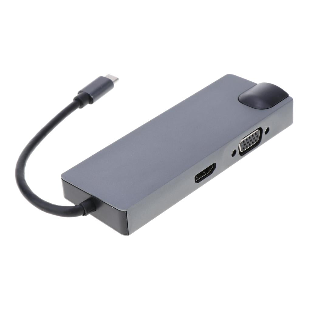 Slim Type-C HUB to HDMI 4K VGA Adapter For SD/Micro SD Card Reader