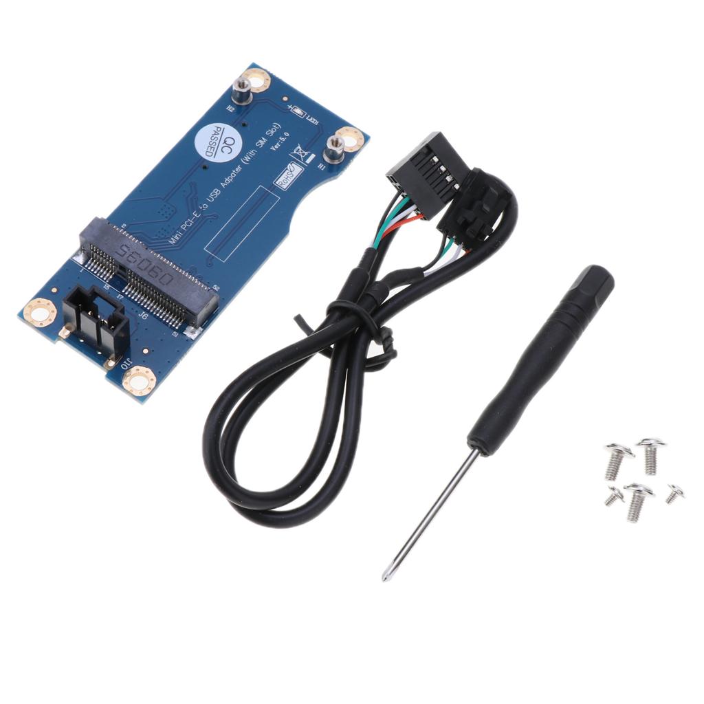 Mini PCI-E to USB Adapter w/SIM Card Slot for WWAN/LTE 3G/4G /Wifi Module