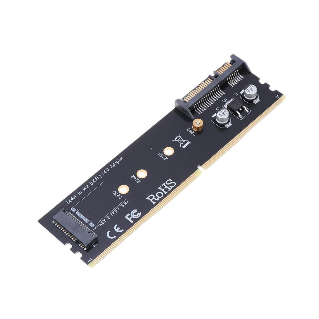 DDR4 SATA to M.2 (NGFF) Solid State Drive SSD Riser Card Expansion Card