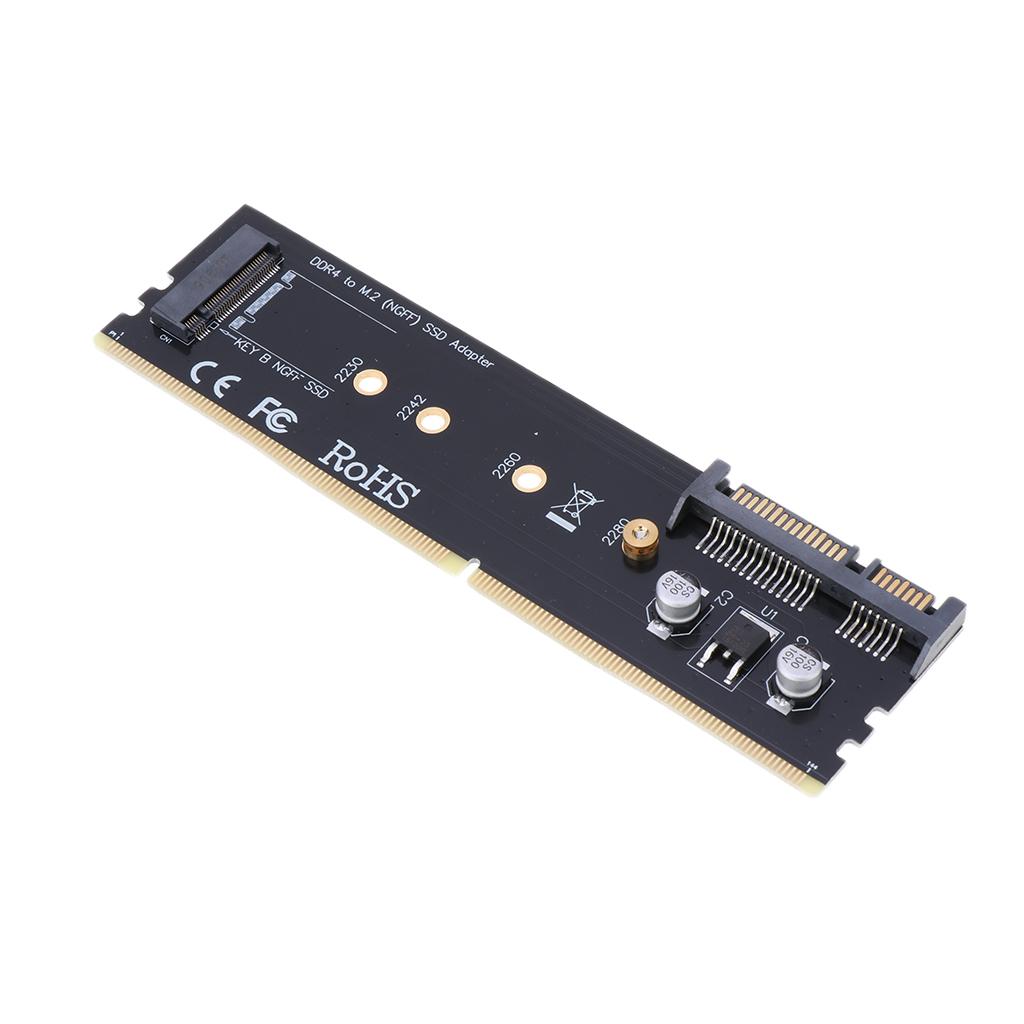 DDR4 SATA to M.2 (NGFF) Solid State Drive SSD Riser Card Expansion Card