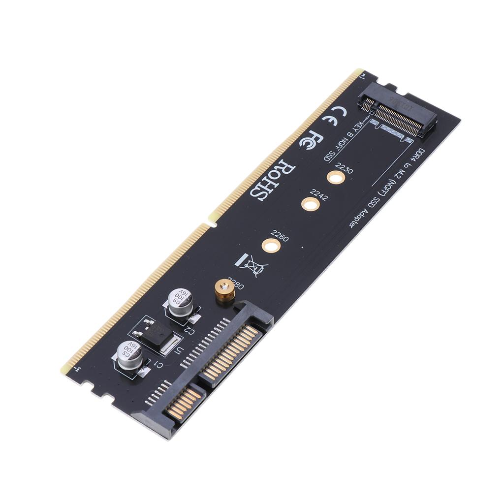 DDR4 SATA to M.2 (NGFF) Solid State Drive SSD Riser Card Expansion Card