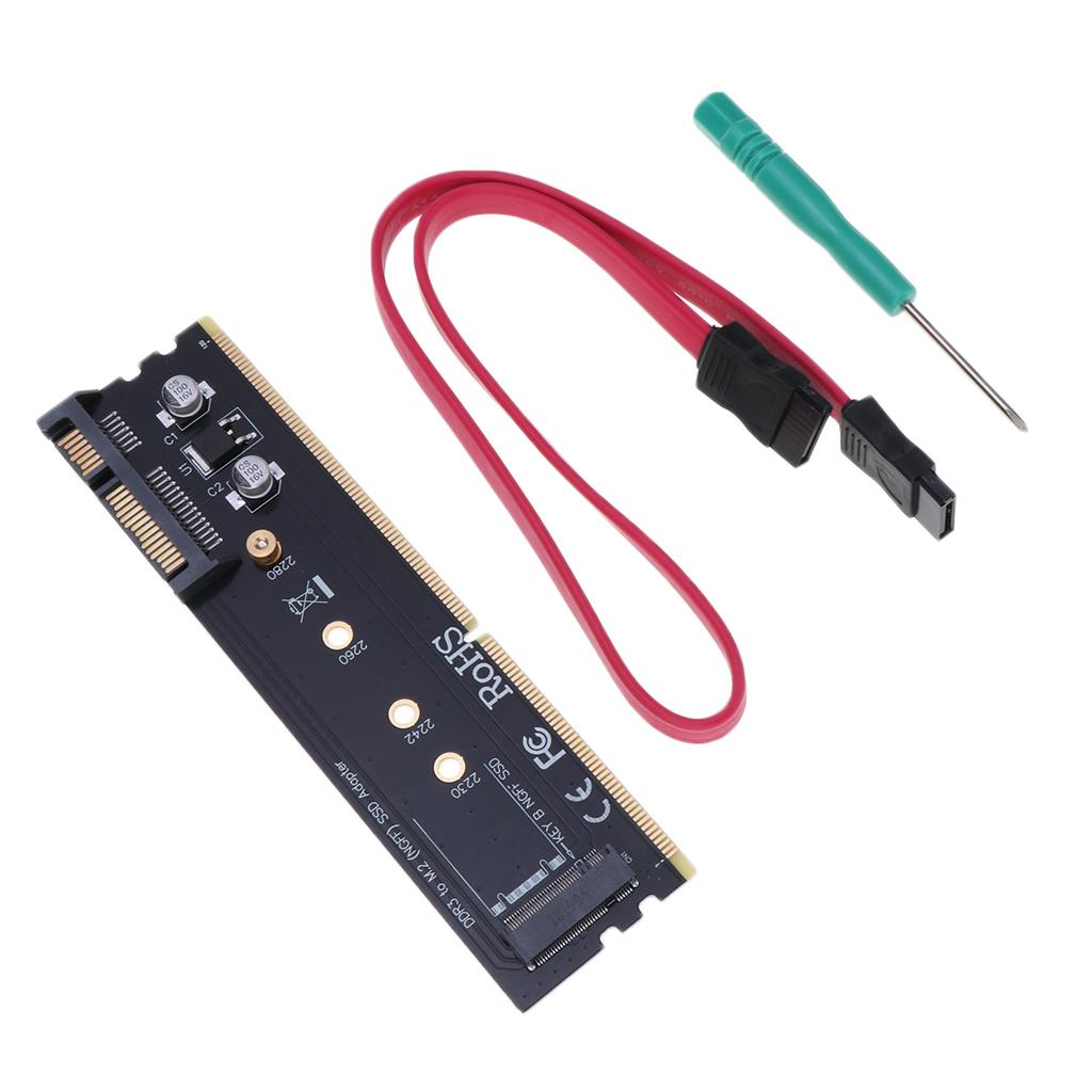 DDR3 SATA to M.2 (NGFF) Solid State Drive SSD Riser Card Expansion Card