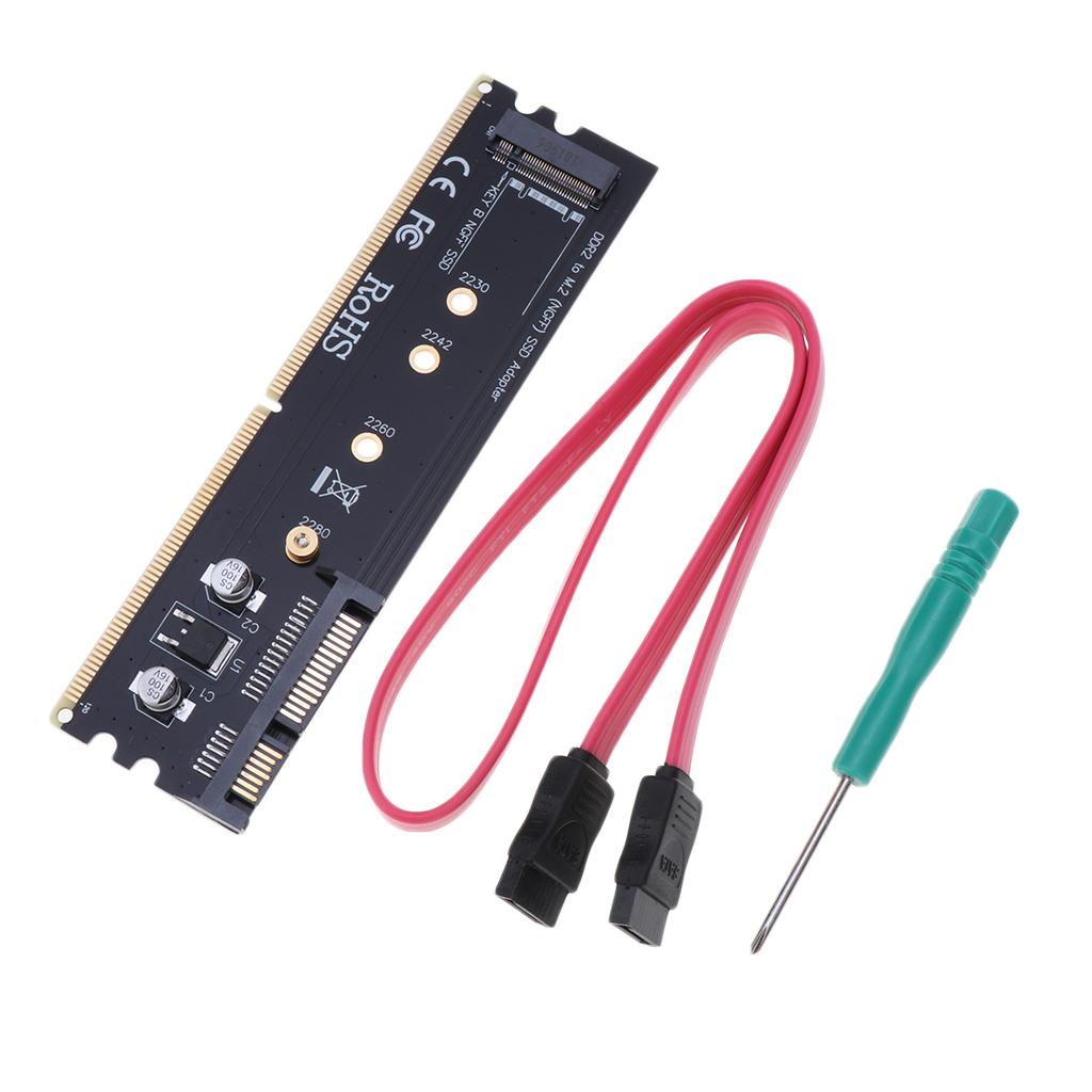 DDR2 SATA to M.2 (NGFF) Solid State Drive SSD Riser Card Expansion Card