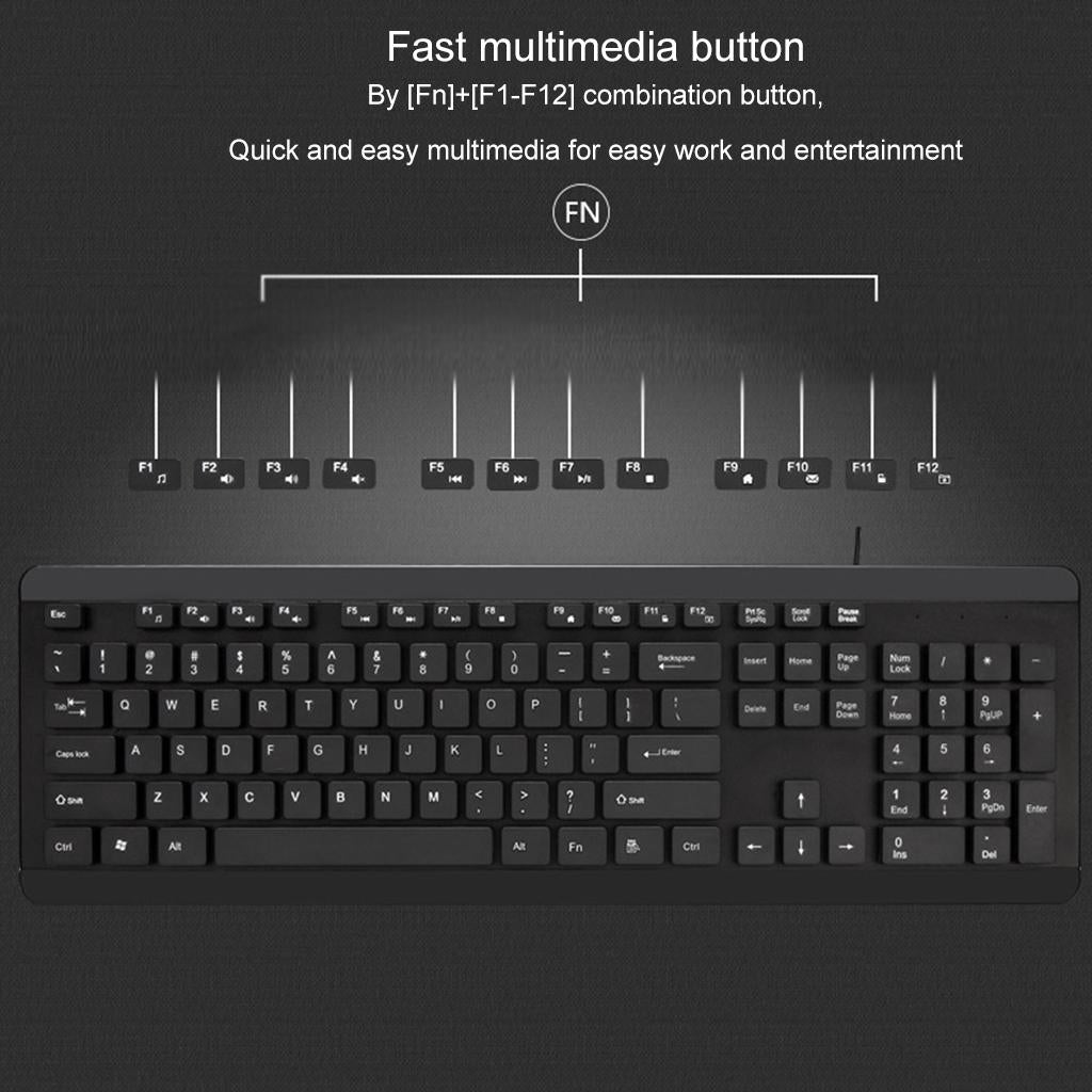 Washable Black Wired Mini Keyboard Keypad with USB Port for Computer Desktop