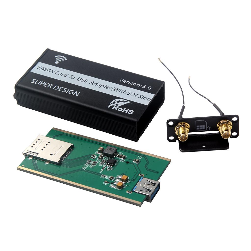 NGFF(M.2) to USB 3.0 Adapter With SIM Card Slot for WWAN/LTE/4G Module