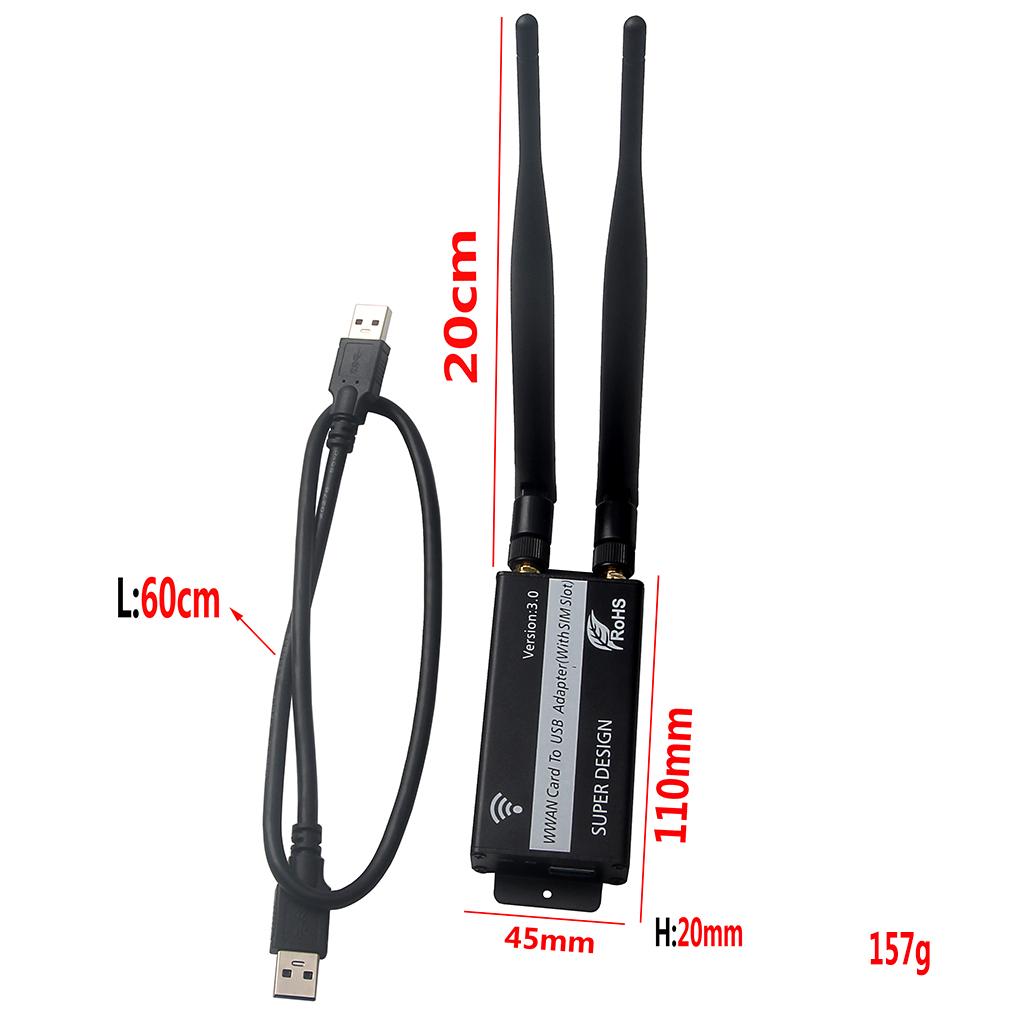 NGFF(M.2) to USB 3.0 Adapter With SIM Card Slot for WWAN/LTE/4G Module