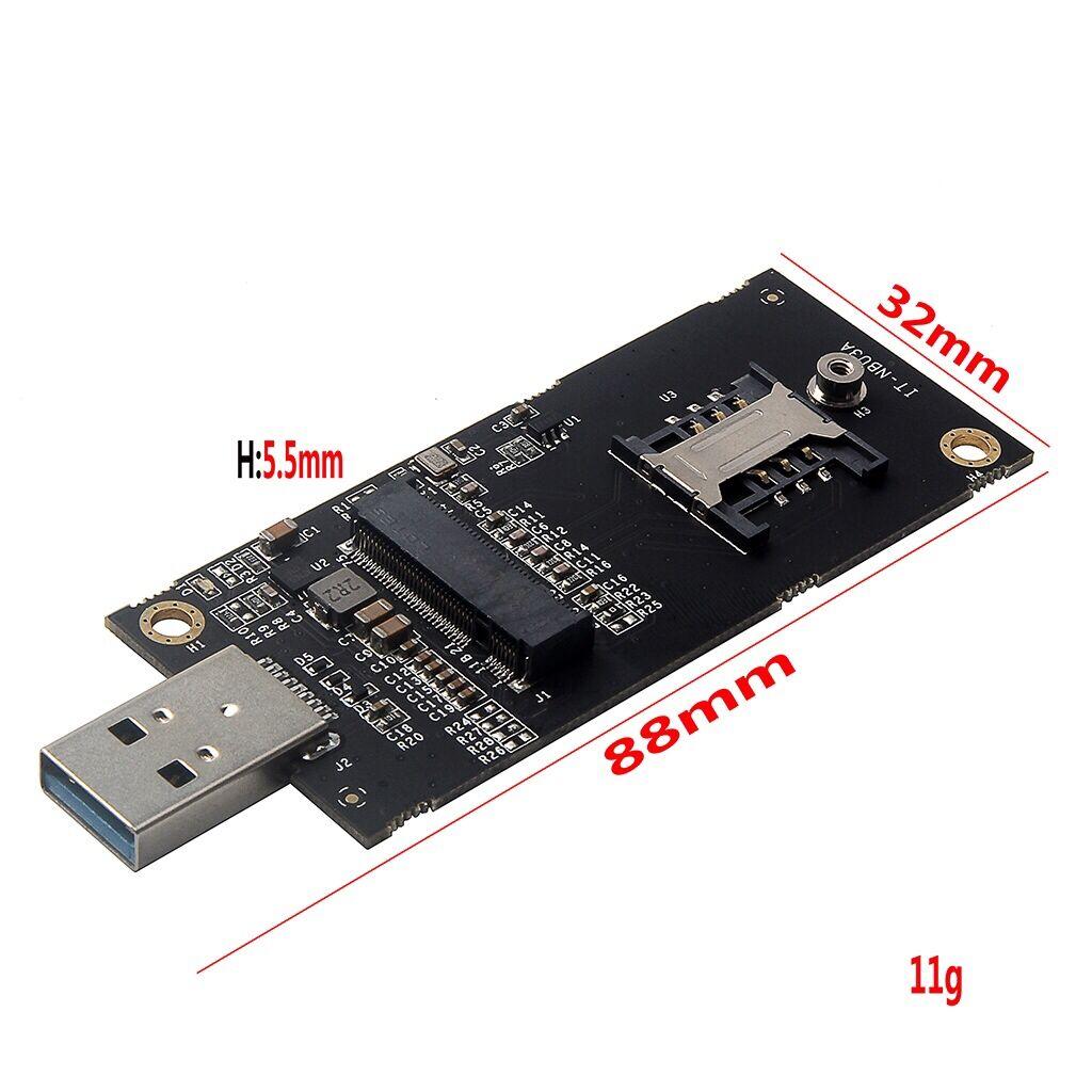 NGFF M.2  key B to USB 3.0 Adapter with SIM 6 Pins Slot for WWAN Module