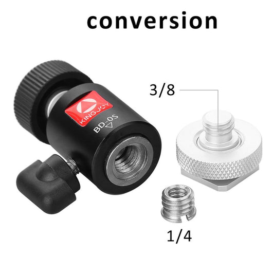 Mini Tripod Ball Head with Detachable hot shoe Adapter 1/4inch Screw Mount