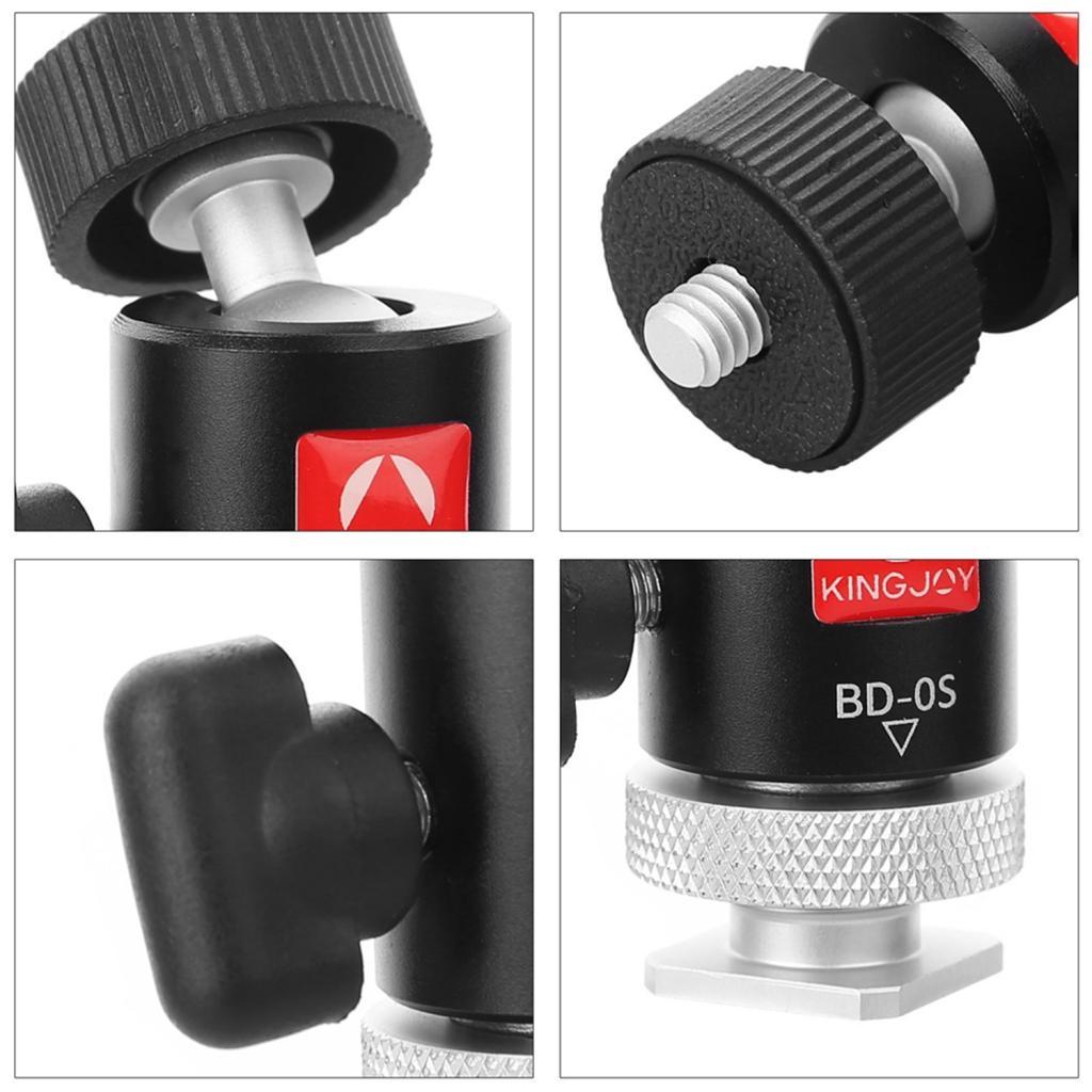 Mini Tripod Ball Head with Detachable hot shoe Adapter 1/4inch Screw Mount