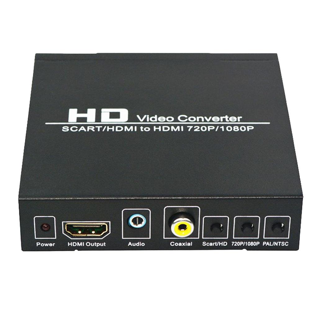 1Pack SCART to HDMI Converter Support HDMI Connector Output Metal Black