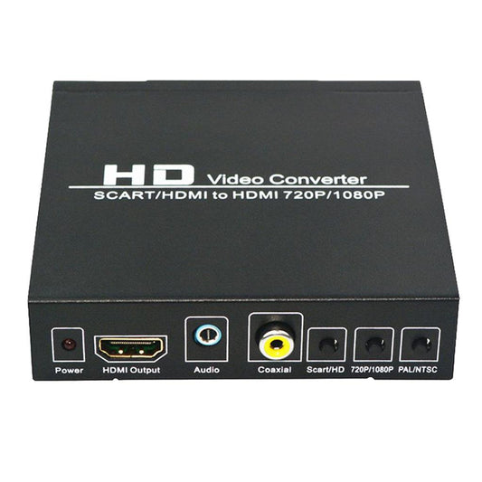 1Pack SCART to HDMI Converter Support HDMI Connector Output Metal Black