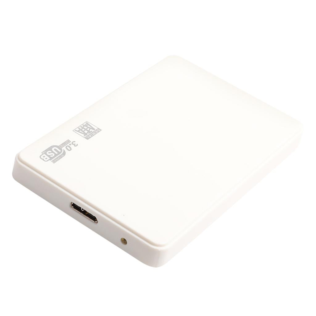 USB 3.0 Portable SATA External Hard Drive Mobile Disk Enclosure White 500G