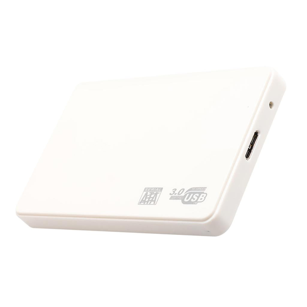 USB 3.0 Portable SATA External Hard Drive Mobile Disk Enclosure White 500G