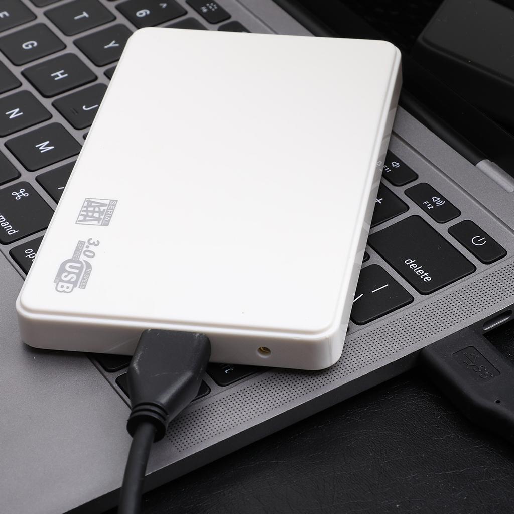 USB 3.0 Portable SATA External Hard Drive Mobile Disk Enclosure White 500G