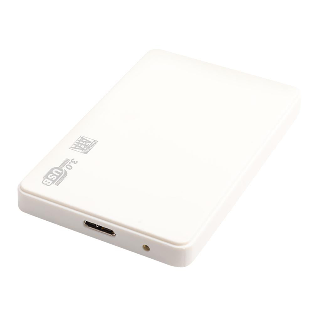 USB 3.0 Portable SATA External Hard Drive Mobile Disk Enclosure White 2TB