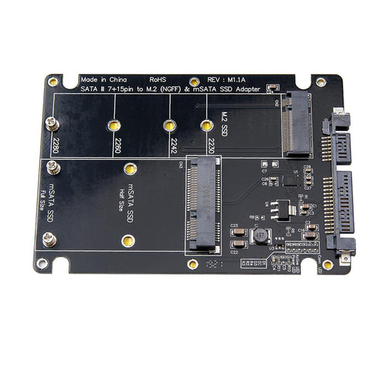 2 in 1 Combo M.2 NGFF B-Key & mSATA SSD to SATA 3.0 Adapter Card