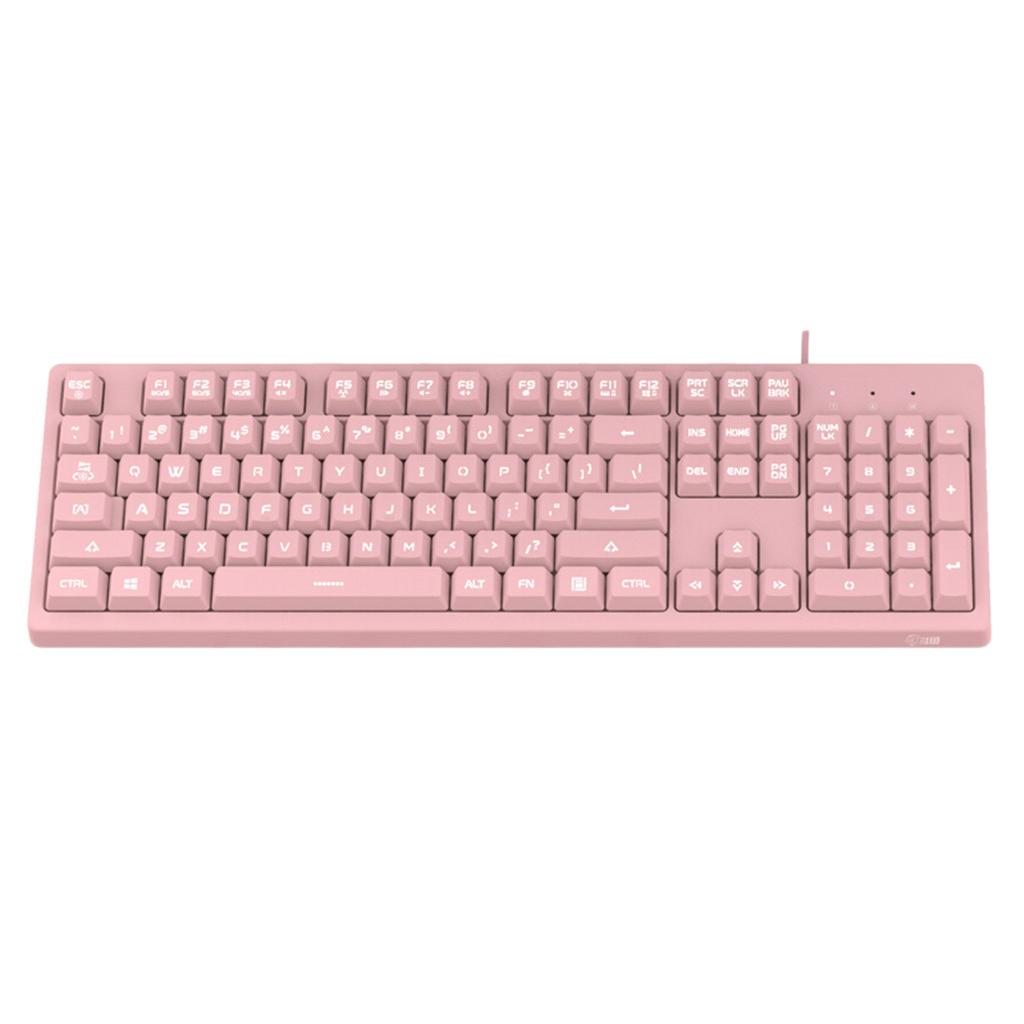 Mini Mechanical 104-Key Keyboard Glowing White Chicken Keypads for Computer