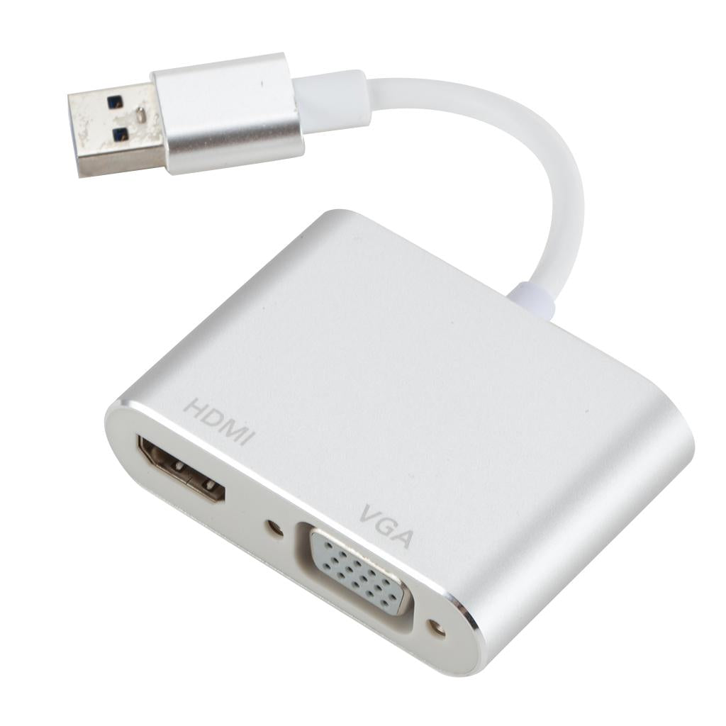 USB 3.0 to HDMI VGA Adapter HD 1080P Audio Video HUB Converter for Computer
