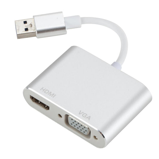 USB 3.0 to HDMI VGA Adapter HD 1080P Audio Video HUB Converter for Computer