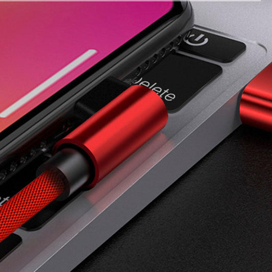 90 Degree Fast Charging Micro USB Fast Data Sync Charger Cable 1.2m Red