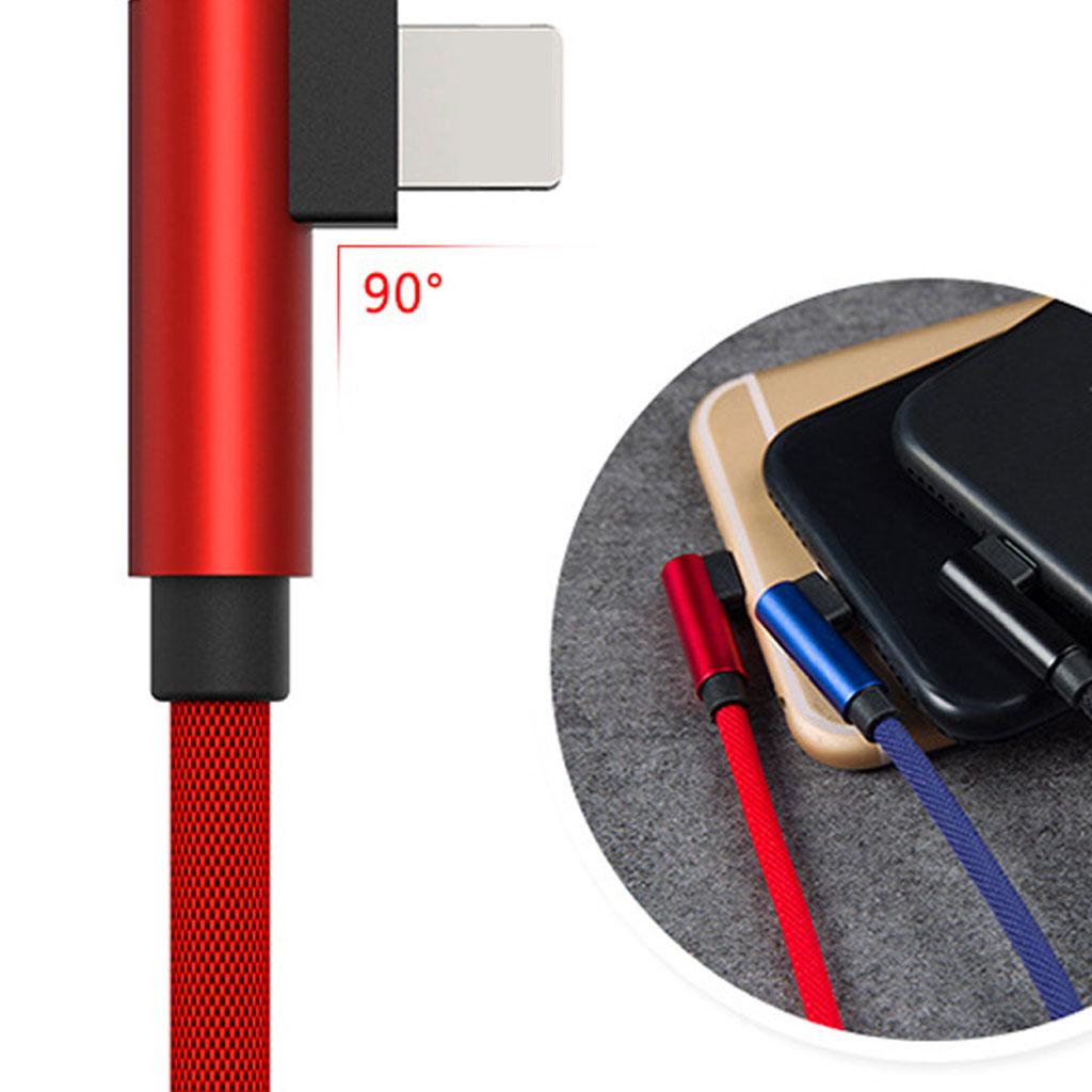90 Degree Fast Charging Micro USB Fast Data Sync Charger Cable 1.2m Red