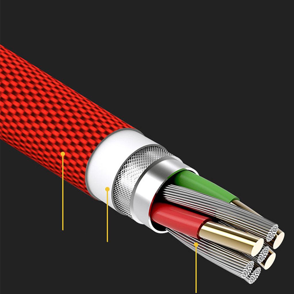 90 Degree Fast Charging Micro USB Fast Data Sync Charger Cable 1.2m Red