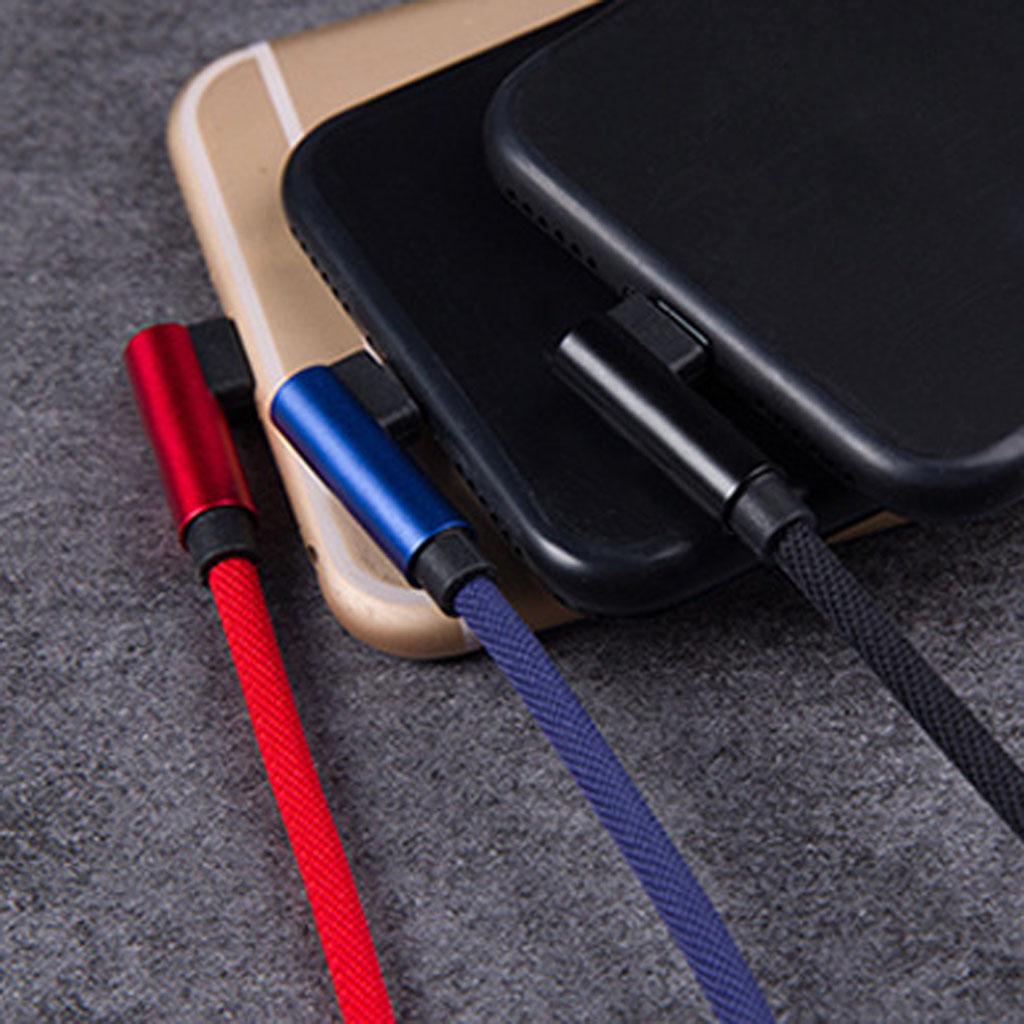 90 Degree Fast Charging Micro USB Fast Data Sync Charger Cable 1.2m Red