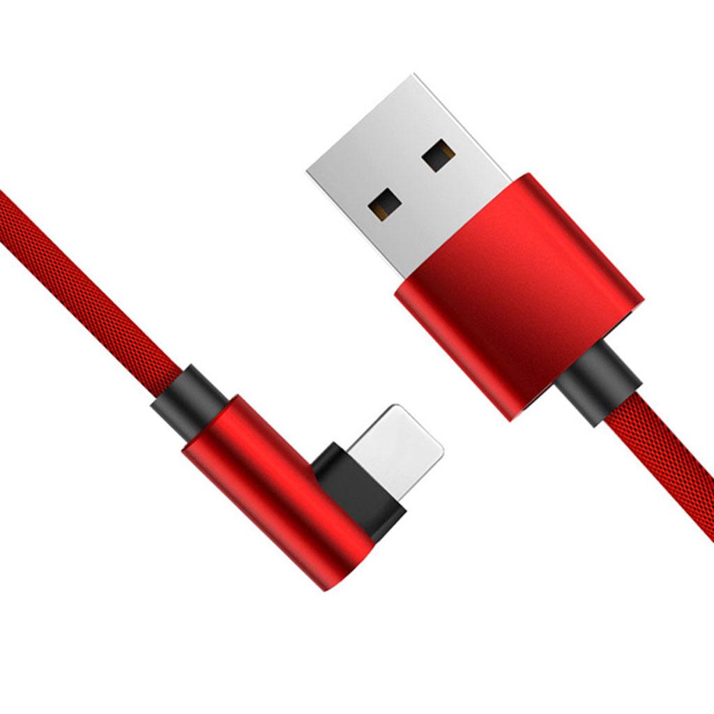 90 Degree Fast Charging Micro USB Fast Data Sync Charger Cable 1.2m Red