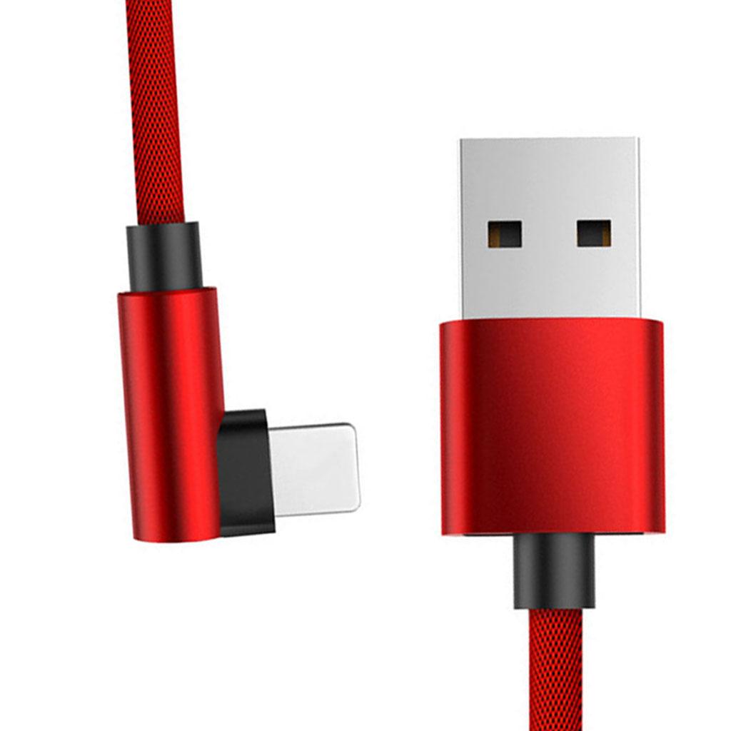 90 Degree Fast Charging Micro USB Fast Data Sync Charger Cable 1.2m Red