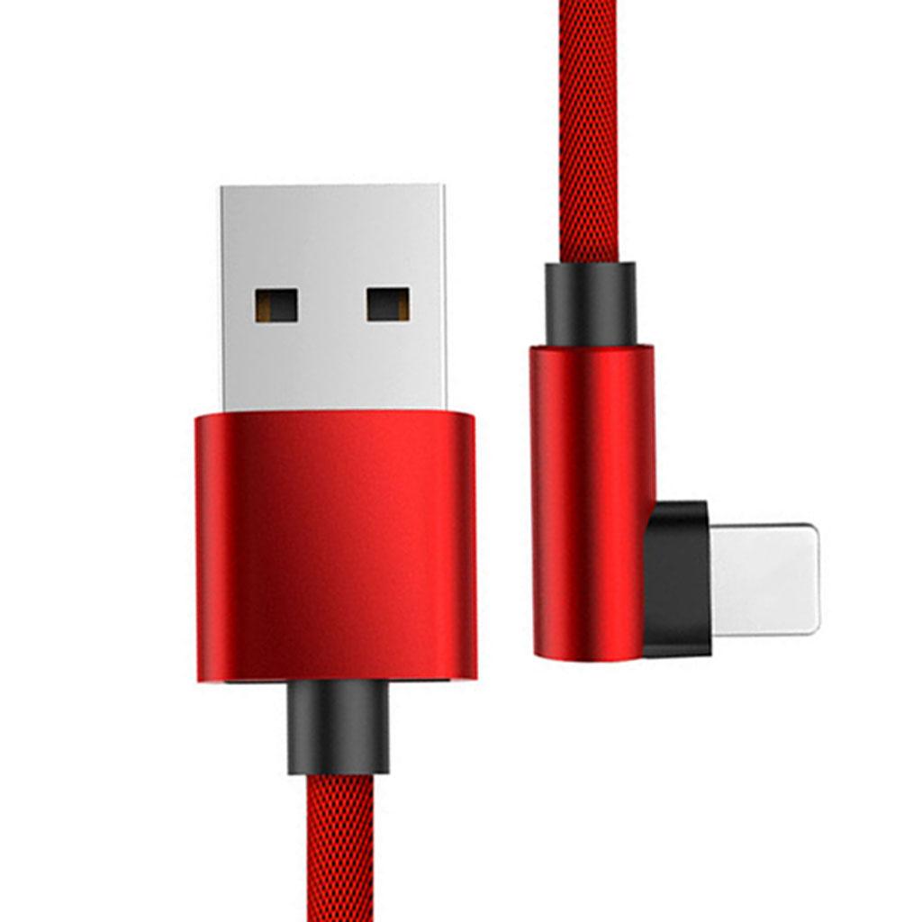 90 Degree Fast Charging Micro USB Fast Data Sync Charger Cable 1.2m Red