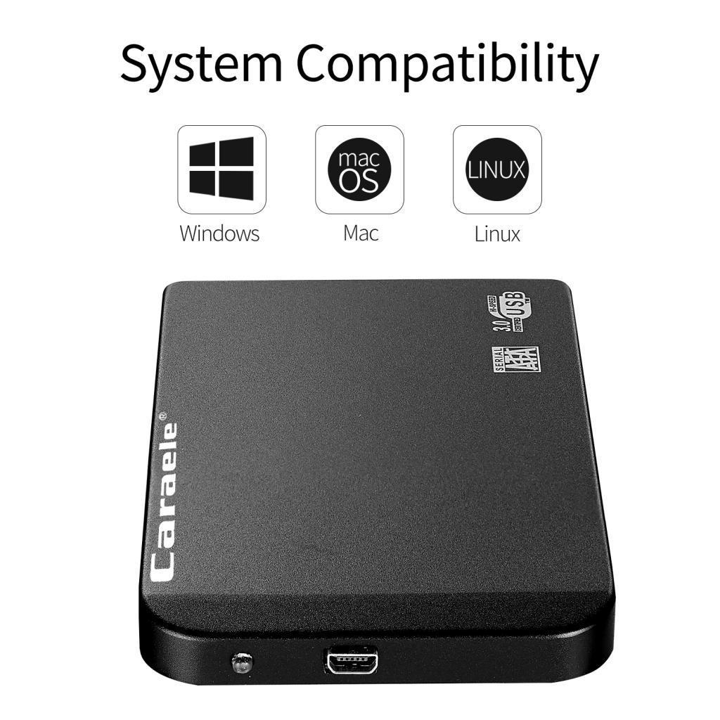 USB3.0 2.5 SATA External Hard Drive Mobile Disk HD Enclosure Black 320GB"