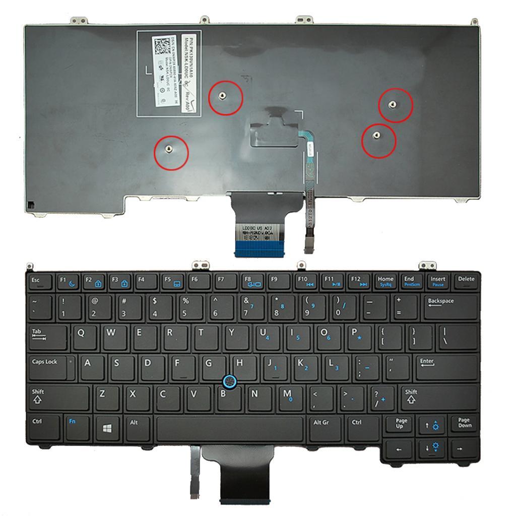 US Keyboard Replacement with Backlit For Dell Latitude 12 E7440 Black Laptop