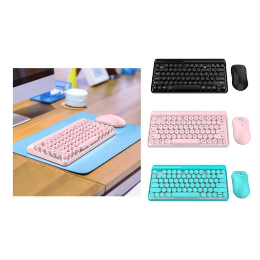 L100 2.4G Wireless Keyboard Punk Key Cap Ultra-thin Mouse Keyboard Set Blue