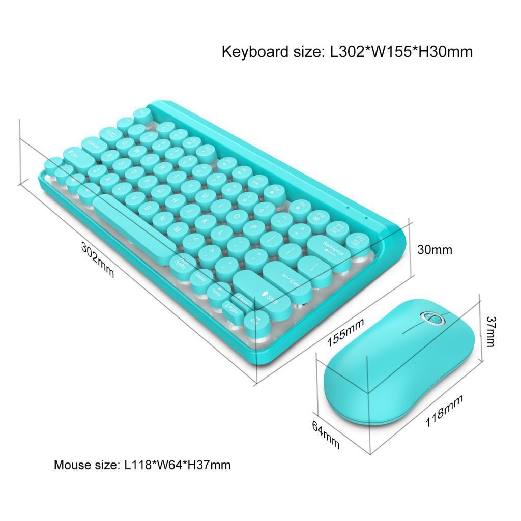 L100 2.4G Wireless Keyboard Punk Key Cap Ultra-thin Mouse Keyboard Set Blue