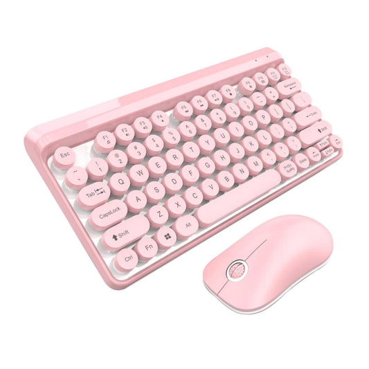 L100 2.4G Wireless Keyboard Punk Key Cap Ultra-thin Mouse Keyboard Set Pink