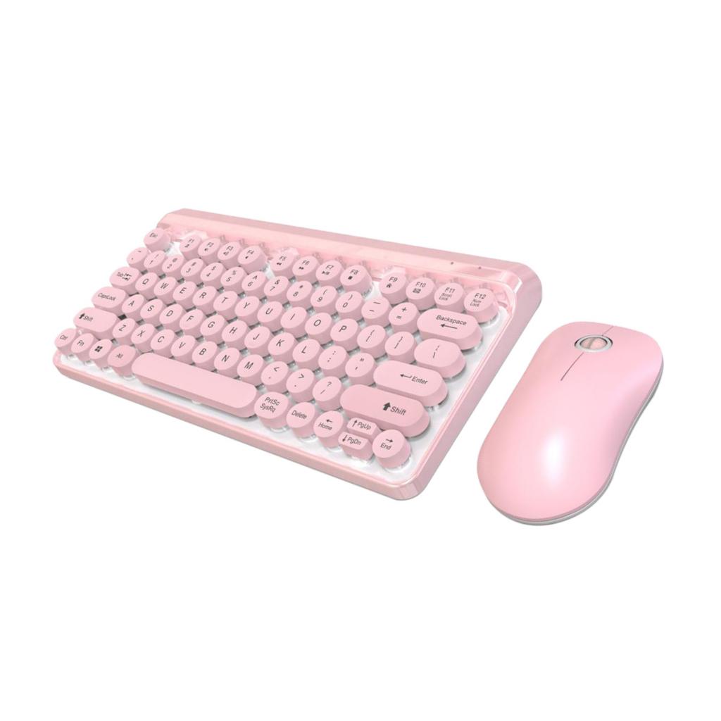 L100 2.4G Wireless Keyboard Punk Key Cap Ultra-thin Mouse Keyboard Set Pink