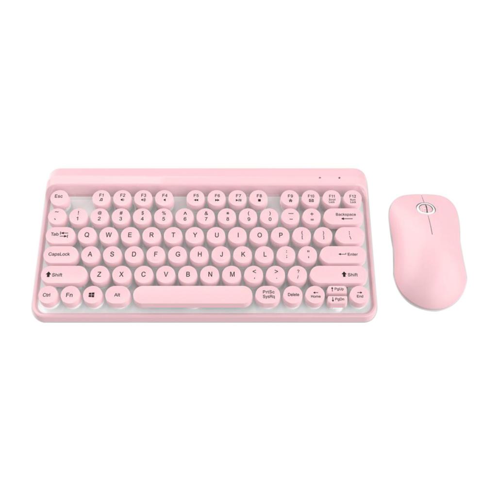 L100 2.4G Wireless Keyboard Punk Key Cap Ultra-thin Mouse Keyboard Set Pink