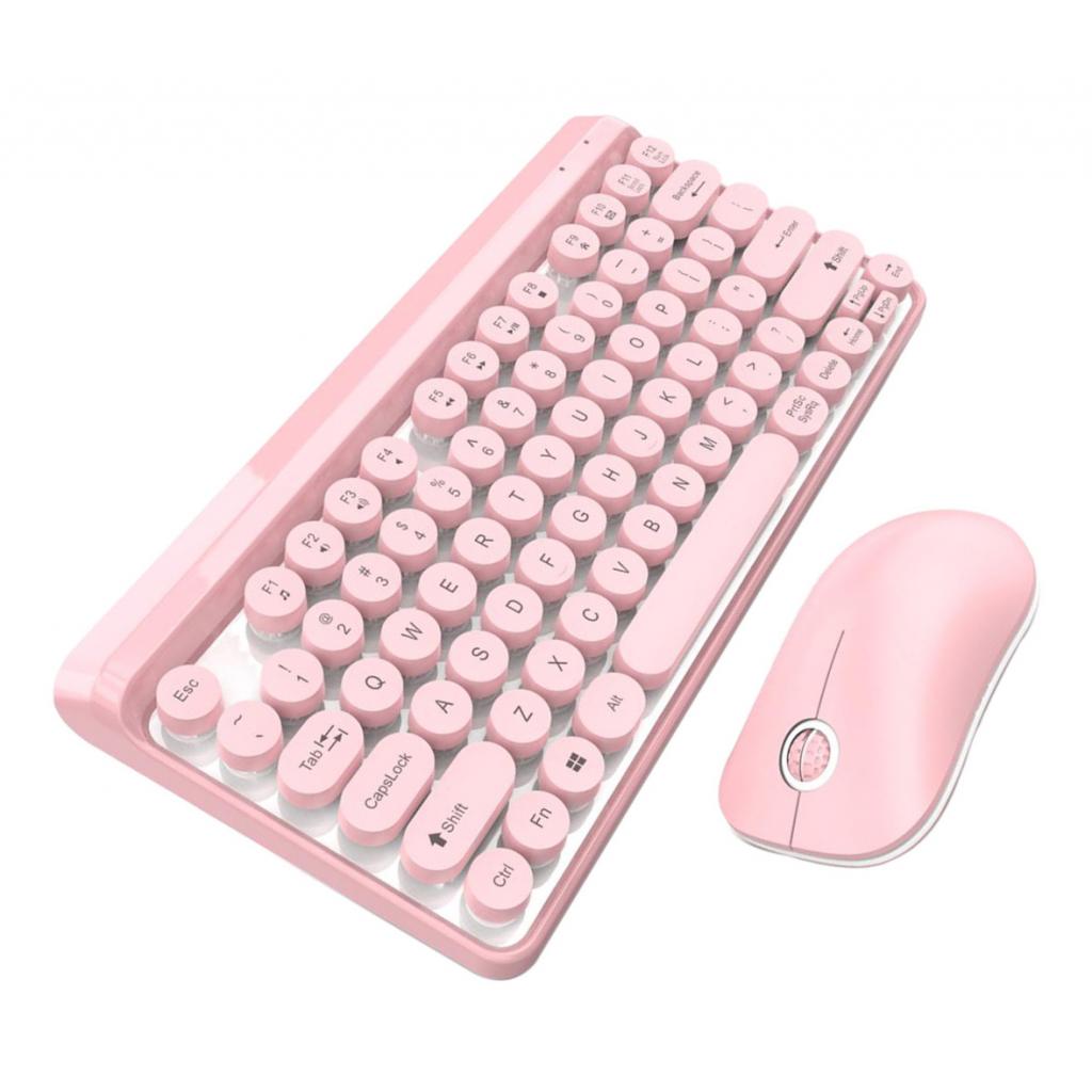 L100 2.4G Wireless Keyboard Punk Key Cap Ultra-thin Mouse Keyboard Set Pink