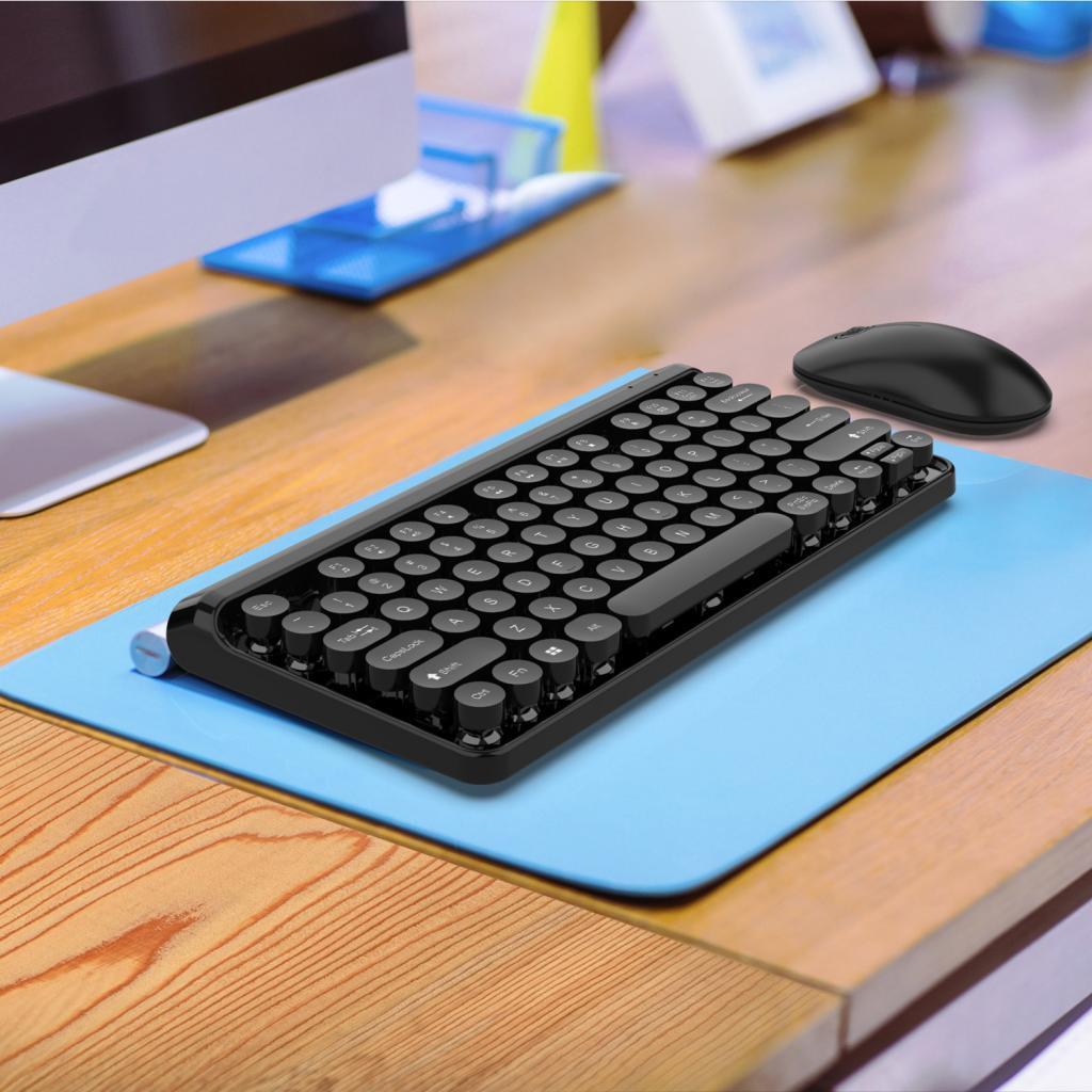L100 2.4G Wireless Keyboard Punk Key Cap Ultra-thin Mouse Keyboard Set Black