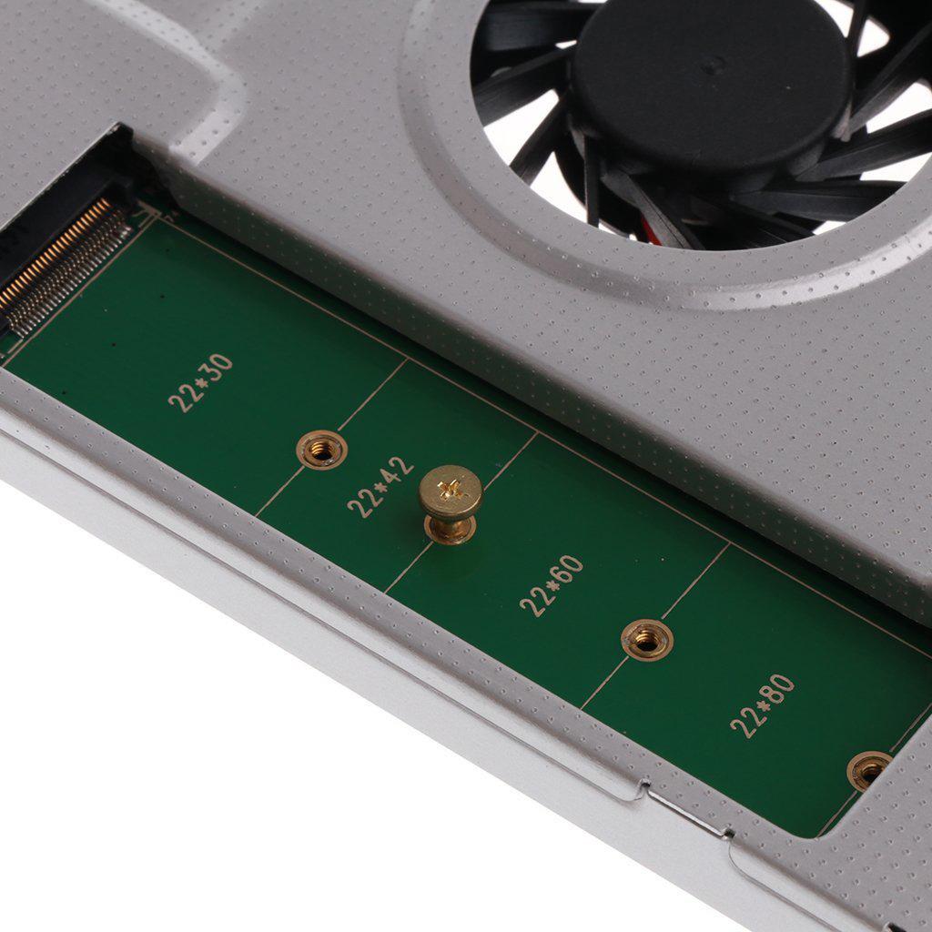 2nd Drive Caddy Frame M.2 NGFF SSD to SATA for 9.5mm DVD-ROM Laptop