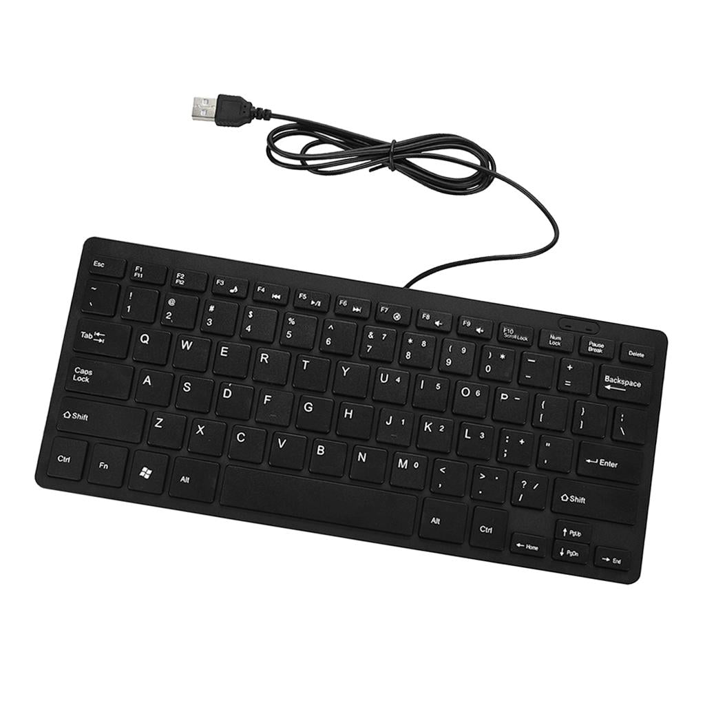 Wired Mini USB Keyboard 78 Key Mute Keyboard Multimedia For Laptop Desktop