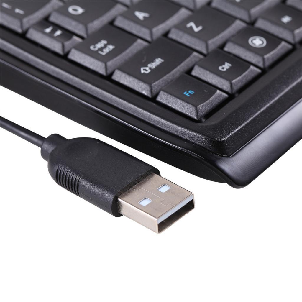 MCSaite Ultra Slim Full Size Mute Wired USB Mini Keyboard For PC Computer