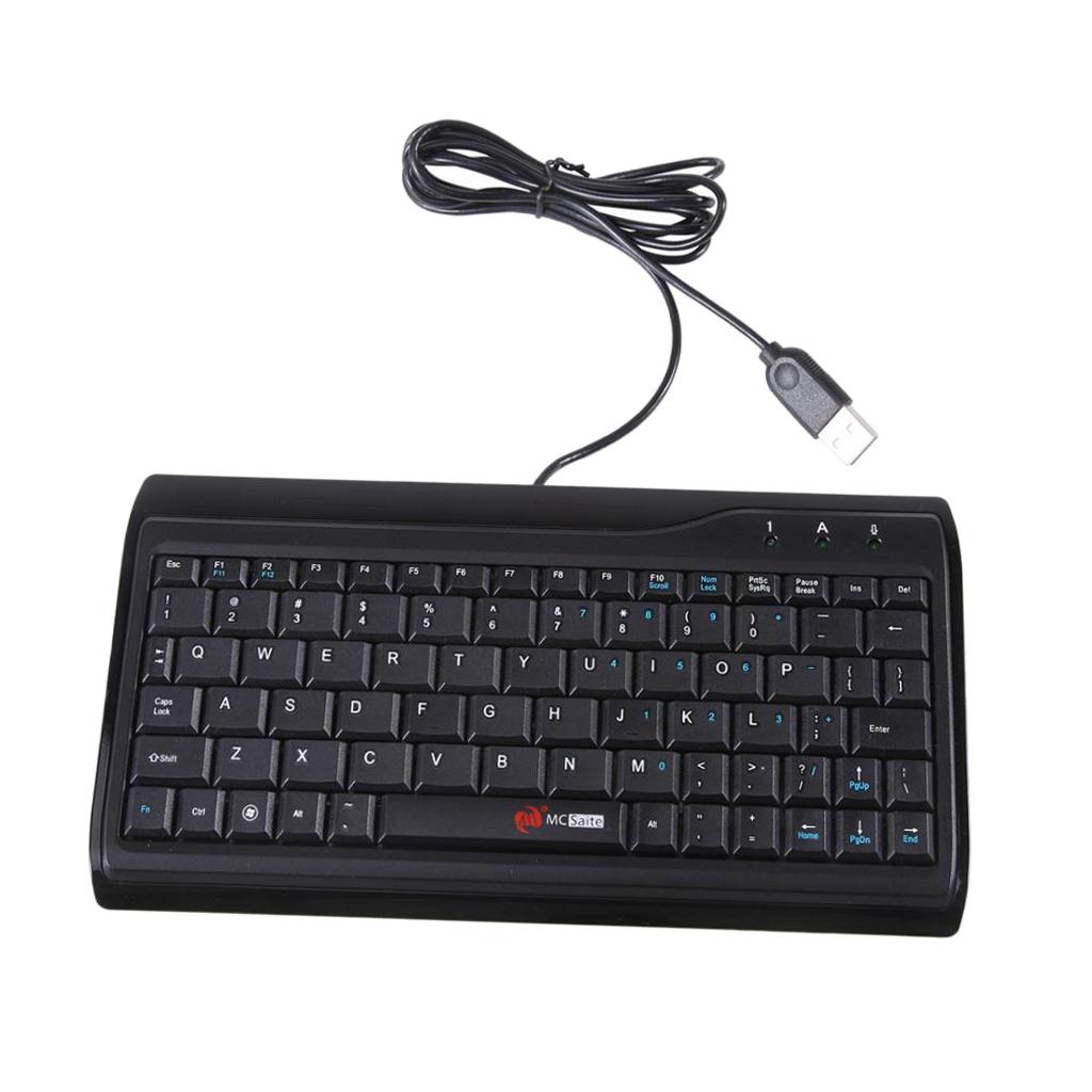 MCSaite Ultra Slim Full Size Mute Wired USB Mini Keyboard For PC Computer